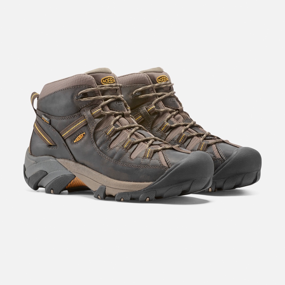 Black Olive-Yellow Men's Targhee II Mid Waterproof Hiking Boots Keen - Image 7