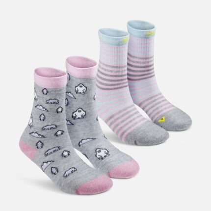Feather Yeti Print Kids' Comfy Crew Socks 2-Pack Keen
