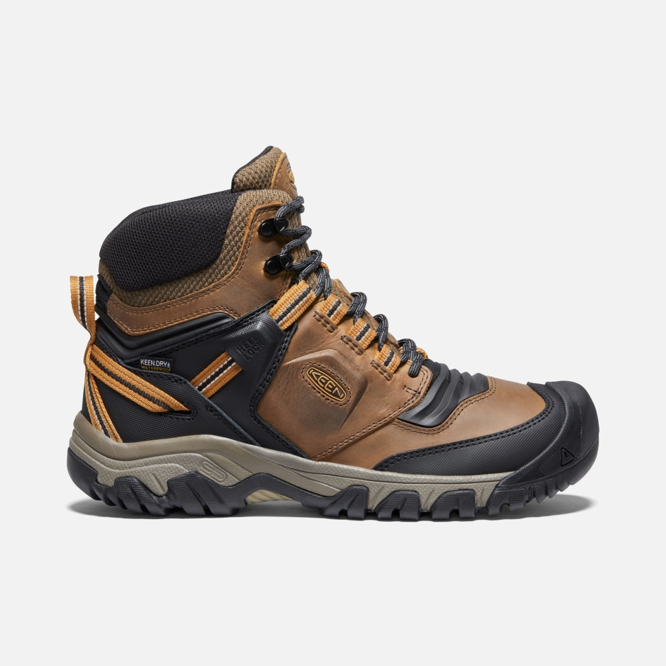 keen_bison_golden_brown_mens_ridge_flex_waterproof_boot_wide.jpg Keen Bison-Golden Brown Men's Ridge Flex Waterproof Boot Wide - Image 1