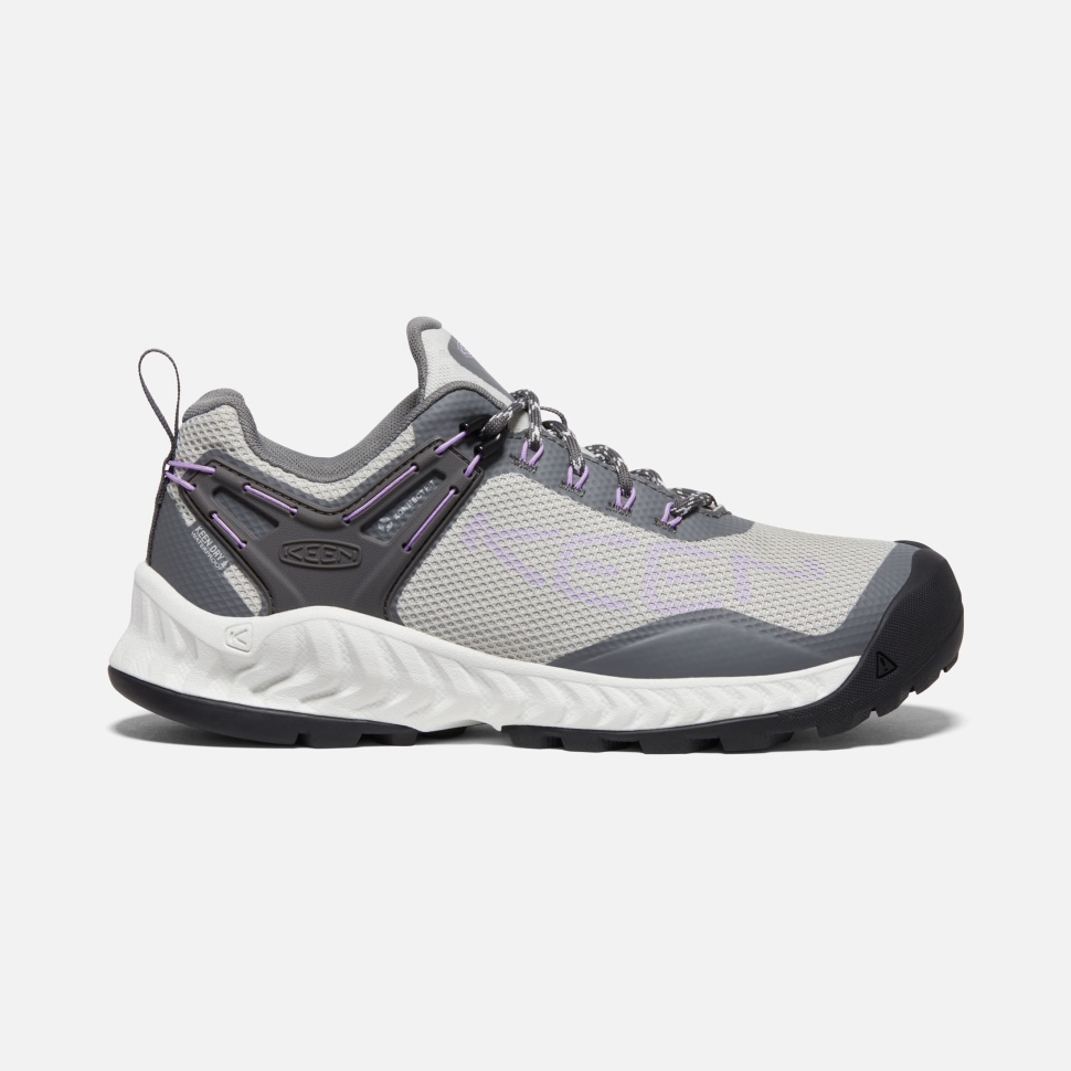 keen_steel_grey_english_lavender_womens_nxis_evo_waterproof_shoe.jpg Keen Steel Grey-English Lavender Women's NXIS EVO Waterproof Shoe - Image 1